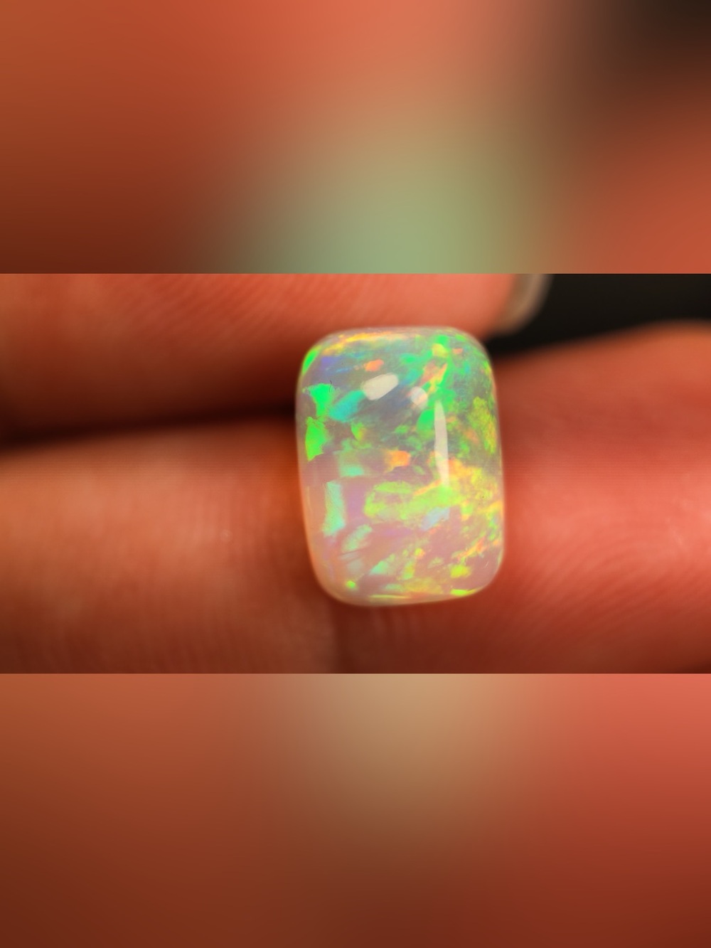 Natural Ethiopian Welo Opal 4.3 Ct Cushion Cabochon Loose Gemstone